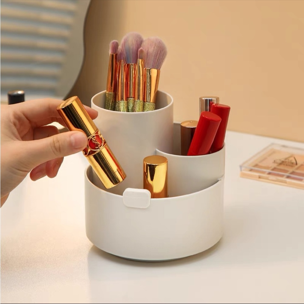 Makeup Organizer, 360-degree rotating makeup brush holder